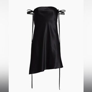 Brandon Maxwell Silk Off-The-Shoulder Minidress Black Size 6 NWT